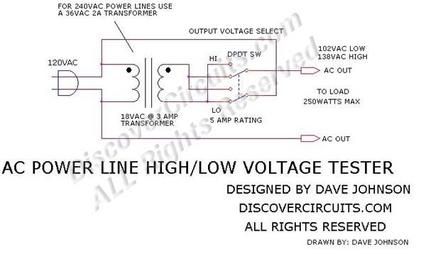 AC Power Line High/Low Voltage Tester